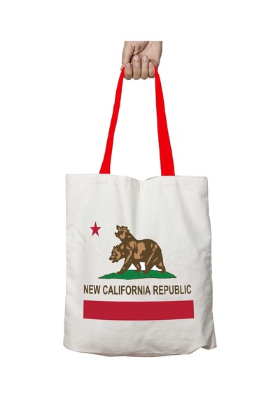 Art Hediye Kırmızı Kulplu Fallout New California Republic Yıkanabilir Omuz Çanta Çok Renkli
