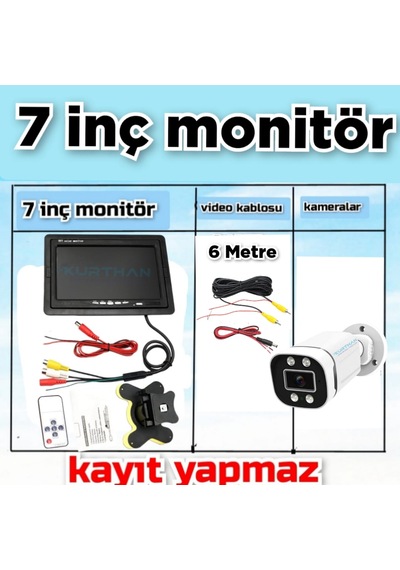 Tarımsal Araçlara 1 Adet Ahd 2mp Warm Ledli Kamera 7'' Qled Ips Monitör 12 V