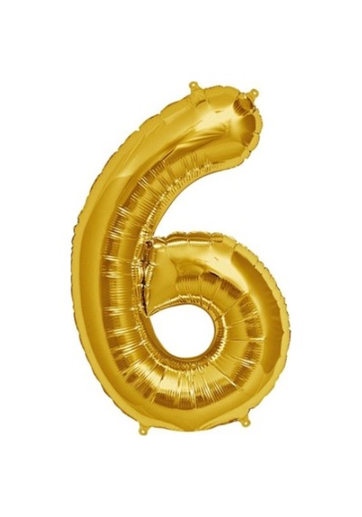 Folyo Balon 6 Rakamı Altın Renk Alithestereo Karışık