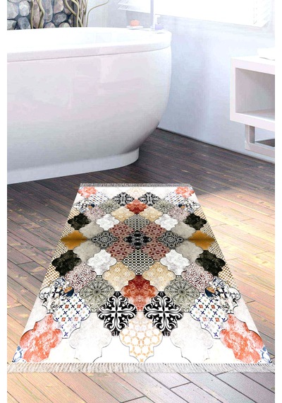 Eko Trend Djt Halı Yıkanabilir Kaymaz Taban Mu120 Patchwork Renkli