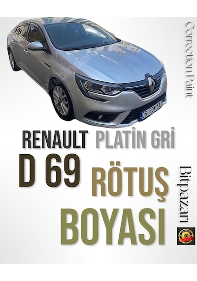 D69 - Metalik Platin Grisi - Renault Profesyonel Rötüş Boyası - Taş Izi Ve Çizik