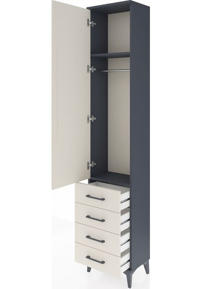 Arges Dolap 2 Raflı 4 Çekmeceli Tek Askılı 44x30x221 Antrasit-aytaşı Atlas Çam Arges Dolap 2 Raflı 4 Çekmeceli Tek Askılı 44x30x221 Antrasit-aytaşı Atlas Çam