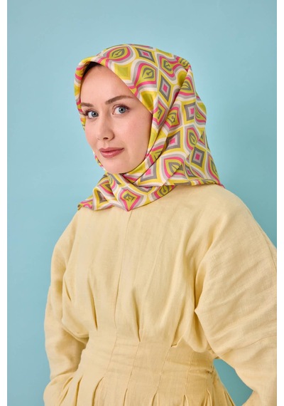 Silk Home Twill İpek Eşarp 11470-36 Sarı, Pembe, Fıstık Yeşili, Asit, Antrasit