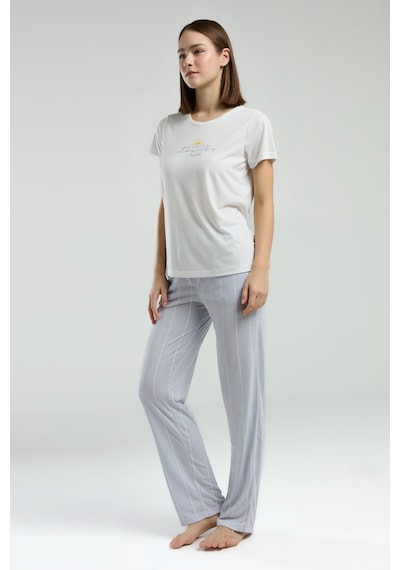 Pierre Cardin Kadın Beyaz Pijama Takımı Pc8978-s-v2 Beyaz