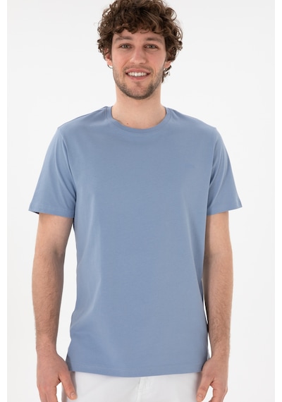 U.S. Polo Assn. Erkek Regular Fit Bisiklet Yaka Mavi Basic Tişört 50305928-VR036