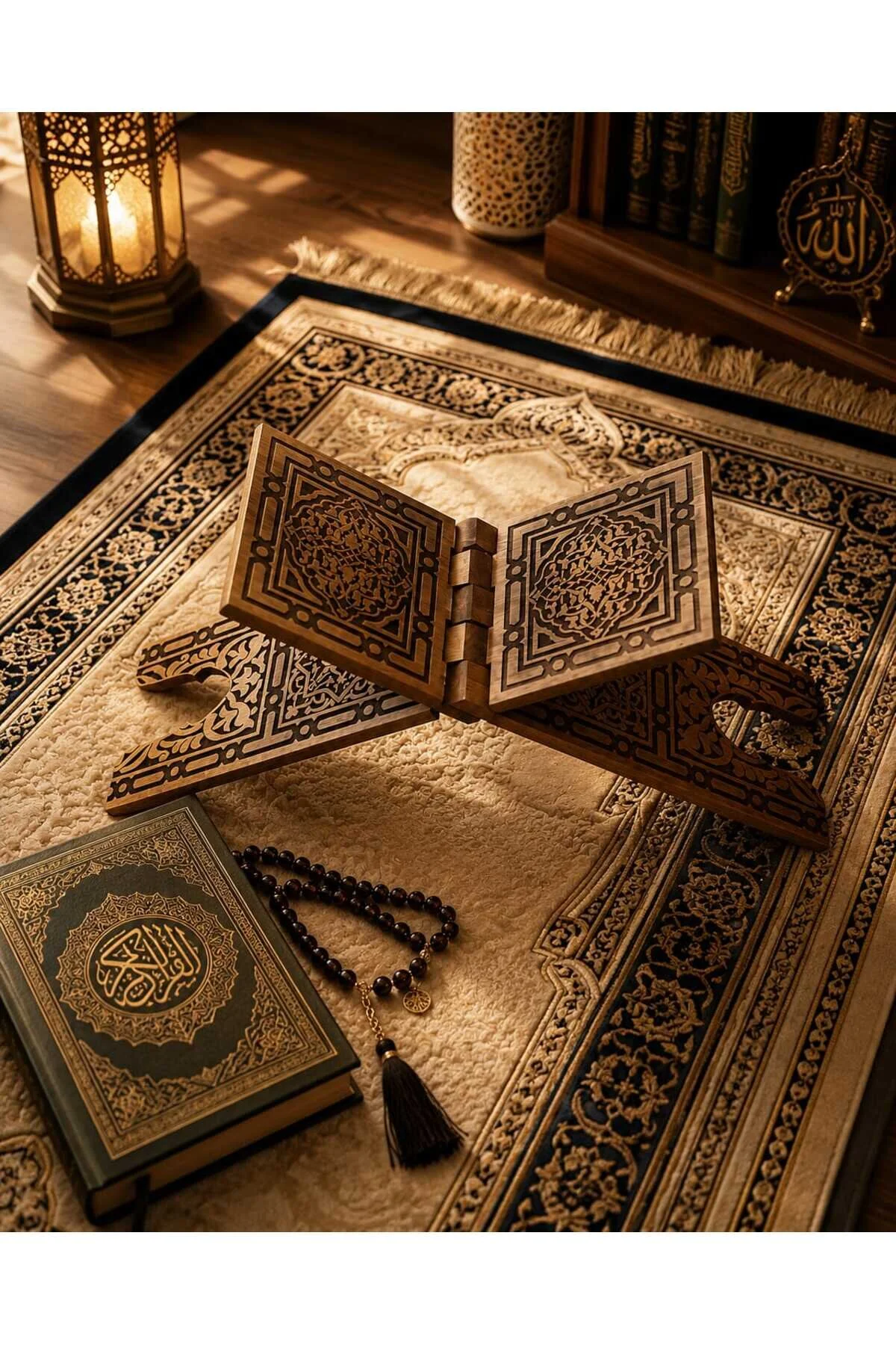 Harika Lüks El İşi Göknar Ağacından Kur'anı Kerim Rahlesi Orta Boy Ahşap Harika Lüks El İşi Göknar Ağacından Kur'anı Kerim Rahlesi Orta Boy Ahşap