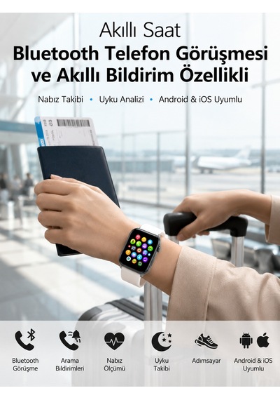Dokunmatik Ekranı, Bluetooth Görüşme Desteği Ve Akıllı Bildirim Özellikleriyle Teknolojiyi Bileğinize Taşıyan Akıllı Saat - Lisinya