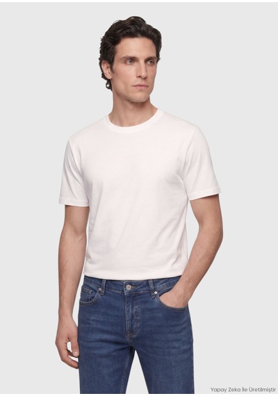 Ramsey Beyaz Düz T-shirt