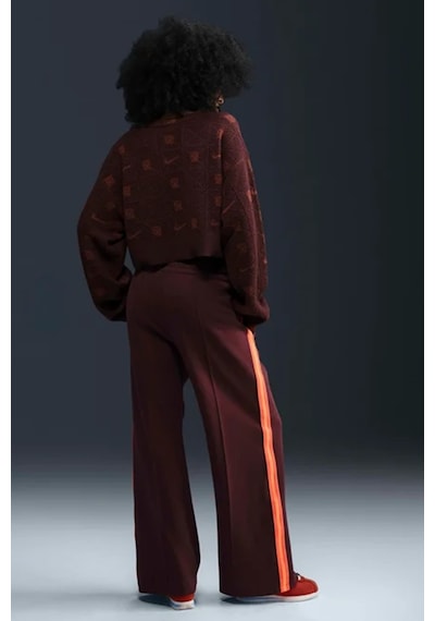 Nike Naomi Osaka High Waisted Loose Knit Trousers Bol Kesim Kadın Eşofman Altı Bordo