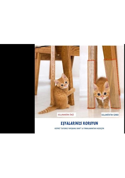 Kedi Caydırıcı Eğitim Bandı, Mobilyalar Için Tırmalamaya Karşı Önleyici, %100 Şeffaf10 Cm X 10 Mt