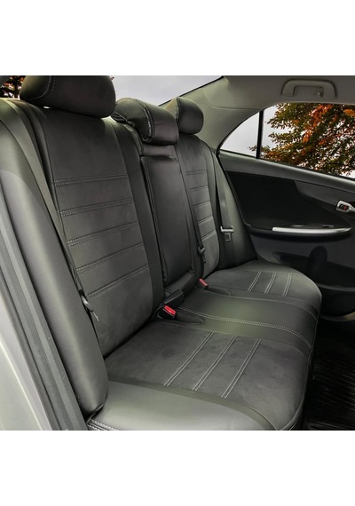Toyota Corolla Uyumlu Araca Özel Oto Koltuk Kılıfı 158507 Siyah Deri/siyah Taytüyü