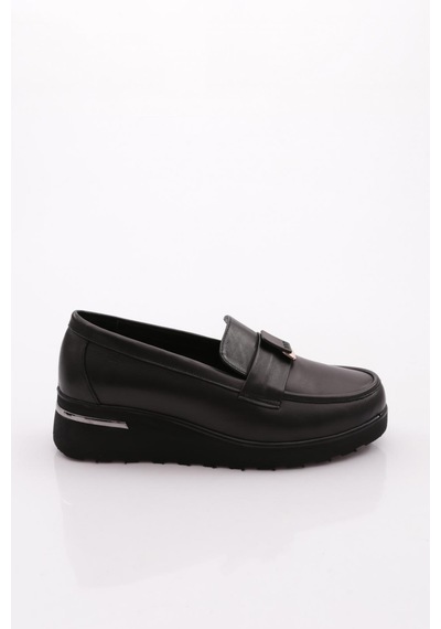 Dgn 691 Kadın Loafer Ayakkabı Siyah Napa