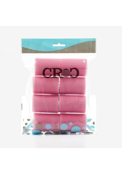 Croc 1207 Cırtlı Sünger Bigudi Pembe 8li Çap 4cm Açık Mavi