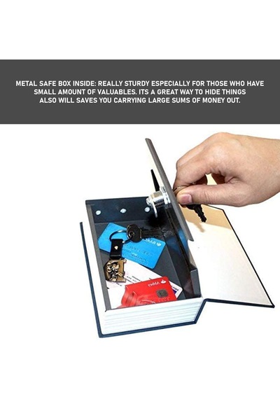 Kitap Şeklinde Siyah Büyük Boy Gizli Güvenlik Kitap Görünümlü Haz