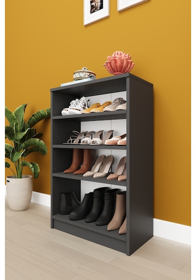 Asra Trend 4 Katlı Açık Raflı Ayakkabılık A-31 %100 MDF Modern Bot Uyumlu Düzenleyici Antrasit Asra Trend 4 Katlı Açık Raflı Ayakkabılık A-31 %100 MDF Modern Bot Uyumlu Düzenleyici Antrasit