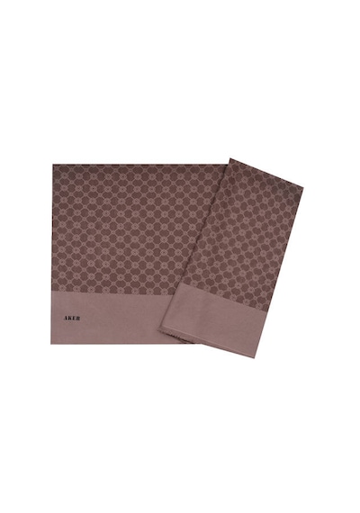 Aker Elegance Monogram Şal Kahverengi 1090100-931 Kahverengi