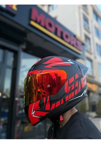 Ls2 Rapıd 2 Cromo Kask Mat Siyah Kırmızı