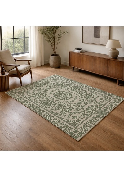 Kartela Halı Veso Halı Kaymaz Taban Makinede Yıkanabilir Halı Adaçayı Yeşili - 120 X 180 Cm
