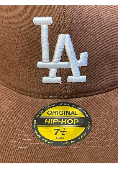 La Los Angeles Nakış Hip Hop Snapback Rapper Basket Cap Şapka Kahverengi