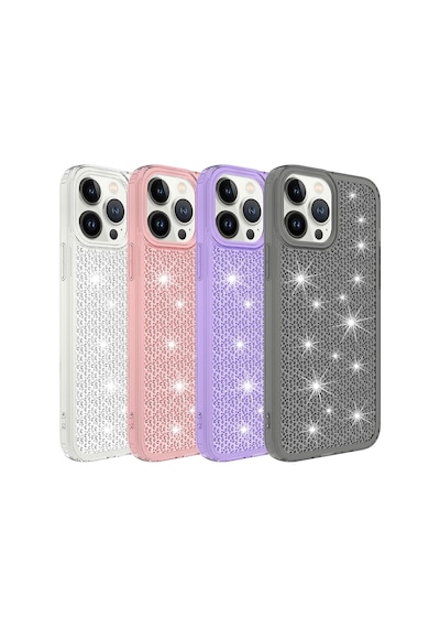 Apple Uyumlu iPhone 13 Pro Uyumlu Airbagli Parlak Tasarımlı Zore Snow Kapak-renksiz -