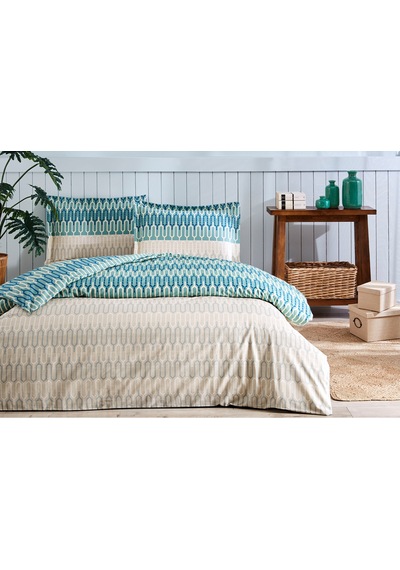 Özdilek Flame Stitch Çift Kişilik Nevresim Takımı MAVI