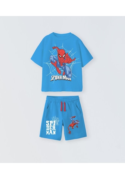 Name Baby & Kids Erkek Çocuk Spiderman Şortlu Takım Mavi