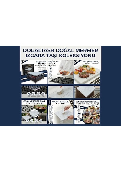 Dogal Tash Mermer Izgara Taşı, Doğal Renk, 39x35x3 Cm, Türkiye'de Üretilmiş Diğer