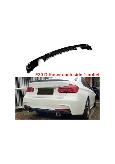 Bmw F30 Difüzör M Performans Parlak Siyah Boyalı Tek-çift Çıkışlı Tek-Tek Çikişli