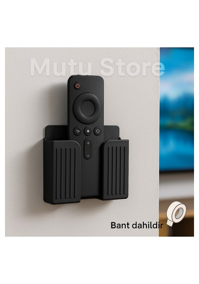 Yapışkanlı Duvara Monte Kumanda Tutucu - Telefon Şarj Standı - Organizer - Düzenleyici