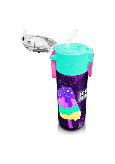 Coral High Kids Mor Pembe Dondurma Desenli Pipetli Ve Direkt İçim Çelik Termos 500 Ml 31980 Mor - Pembe