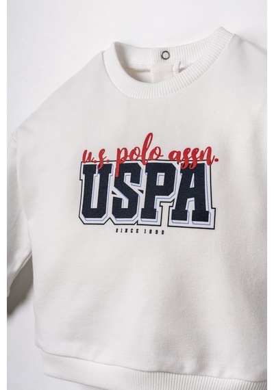U.S. Polo Assn. Erkek Bebek Baskılı Beyaz Uzun Kol Pijama Takım Usb3162-c-v1 Usb3162-c-v1