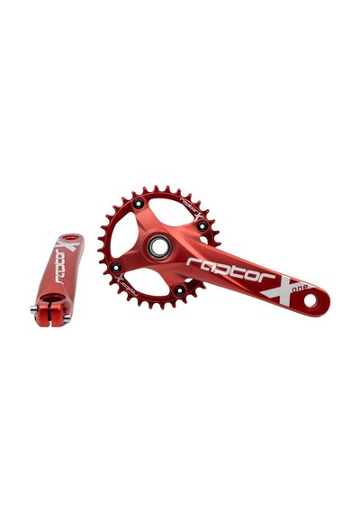 Raptor A28z-as322 32t 170 Mm Tek Yaprak Aynakol Seti Göbek+aynakol+yaprak Bisiklet Krank Seti Kırmızı Kırmızı