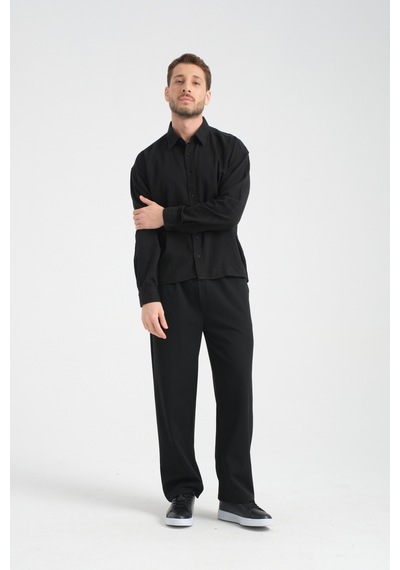 Redline Bond Keten Oversize Rahat Kalıp Premium Kumaş Basic Gömlek Siyah Redline Bond Keten Oversize Rahat Kalıp Premium Kumaş Basic Gömlek Siyah