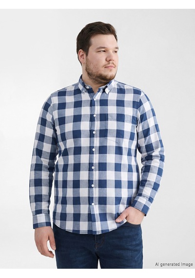 Lcwaıkıkı Classic Lacivert Regular Fit Ekose Erkek Gömlek