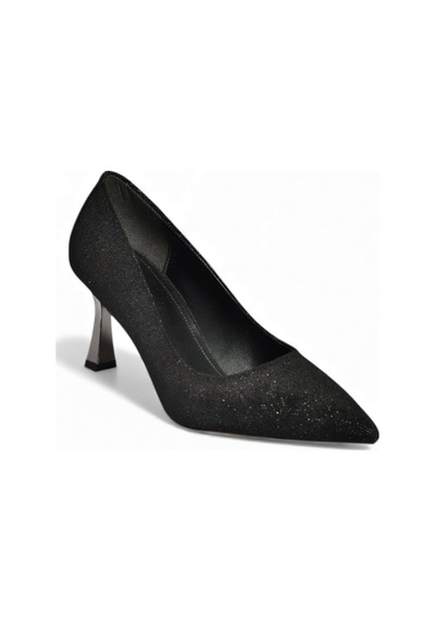 Fox Shoes V820151604 Siyah Kumaş İnce Topuklu Kadın Abiye Ayakkabı Siyah