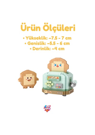 Loz Micro Block Serisi Ekmek Kızartma Makinesi 230 Parça Dekoratif Oyuncak Yapım Seti Yapı Blok 8824