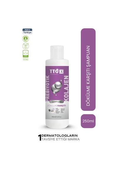 Tto -X Prebiyotik & Kolajen Dökülme Karşıtı Şampuan 250Ml (Cocamidopropyl,Betaine,Glycerin)