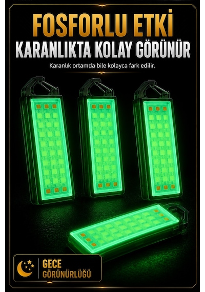 30 Led 5 Mod Mini Anahtarlık El Feneri Kırmızı-beyaz Işık Type-c Led Lamba Acil Durum Işığı 6893 Çok Renkli