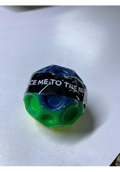 Rainbow Moonball Topu, 6,3cm, Süper Yüksek Zıplayan, Çoklu Renkler, Yıldız Desenli