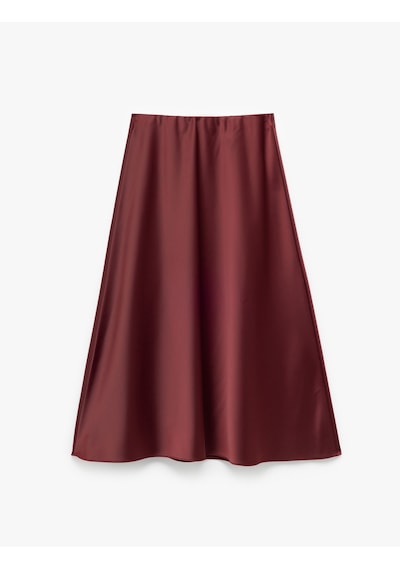 Koton Standart Bel Kloş Midi Boy Saten Etek Bordo 6wak70043uw Bordo Koton Standart Bel Kloş Midi Boy Saten Etek Bordo 6wak70043uw Bordo