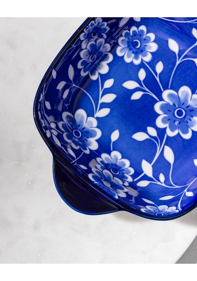 Madame Coco Reve Bleu Vista Kare Tabak - 17 Cm - Mavi/beyaz 8684427225387 Çok Renkli