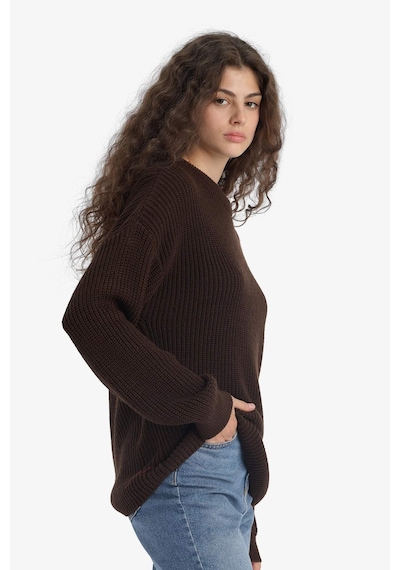Defacto Regular Fit Bisiklet Yaka Kazak H6905az25wnbn468 Kahve