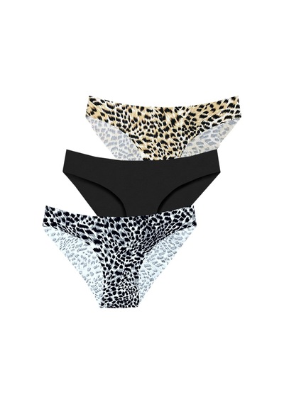 301 Kadın Dikişsiz Lazer Bikini Külot Paketi 301-v1-pars, Siyah, Pars Siyah Çok Renkli