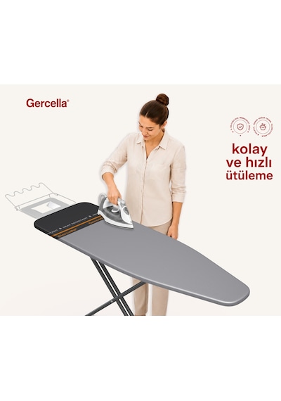 Optimum Plus Xxl 162x60cm Ütü Masası Bezi Örtüsü Kılıfı Gri-turuncu
