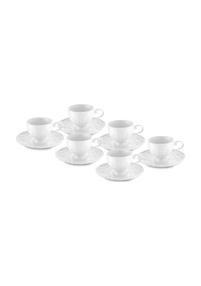 Emsan Laren 90 Ml 6'lı Kahve Fincan Takımı Beyaz