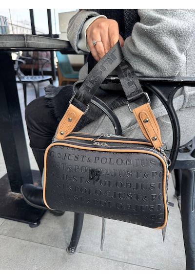 Just Polo Kadın Ayarlanabilir Uzun Askılı Omuz Çantası Ebat 17x27 Yeni Siyah Camel