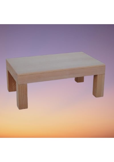 Orta Sehpa KÜT Model Ahşap Kayın Ayak Mdf HAM Tabla Kutu içinde sevk El Yapım