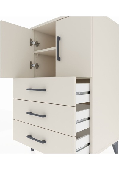 Hyperion Komodin 2 Raflı 3 Çekmeceli 2 Kapaklı 60x44x106 Aytaşı-aytaşı Aytası