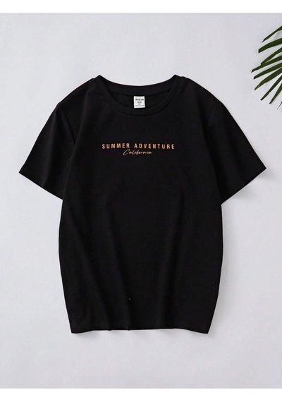 Flood Of Style Kids Erkek Çocuk Siyah Summer Baskılı Tişört