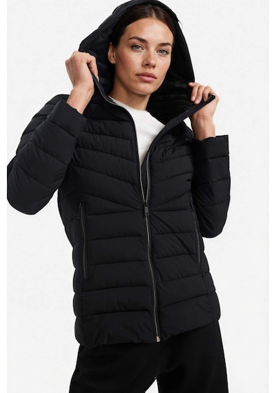 Defacto Defactofit Su İtici Regular Fit Kapüşonlu Fermuarlı Cepli Şişme Mont E9253ax25aubk81 Siyah-bk81